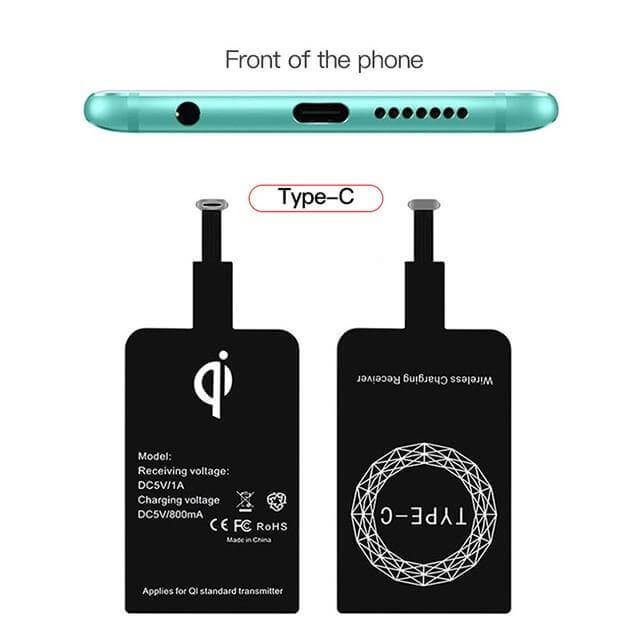 Wireless Charging Receiver Qi-Compatible Slim Multiple Connector Options