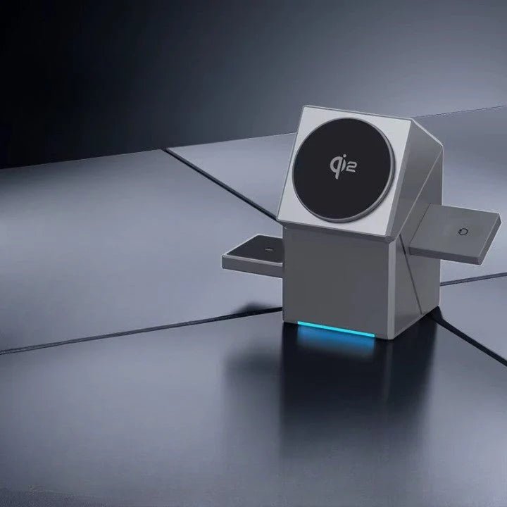 Wireless Charging Station 3-in-1 Rotating Qi2 15W