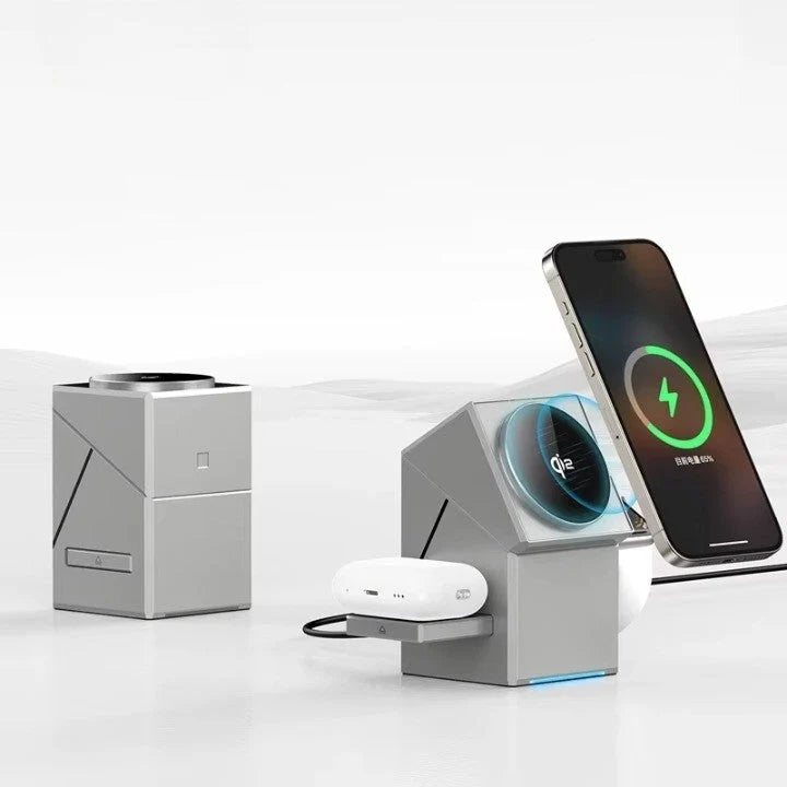 Wireless Charging Station 3-in-1 Rotating Qi2 15W