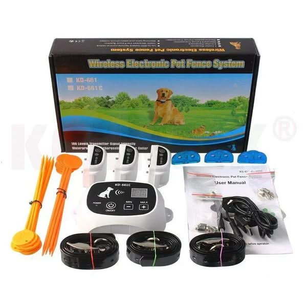 Wireless Dog Fence Waterproof Rechargeable Collar Tone & Vibration Warnings