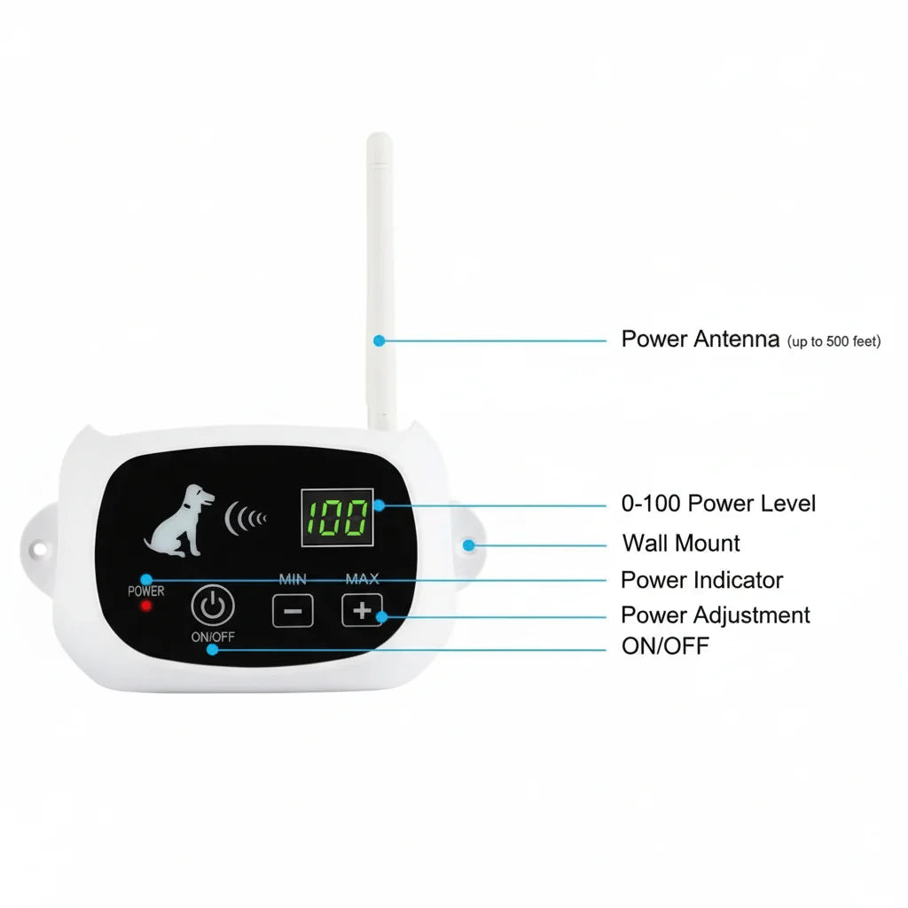 Wireless Dog Fence Waterproof Rechargeable Collar Tone & Vibration Warnings