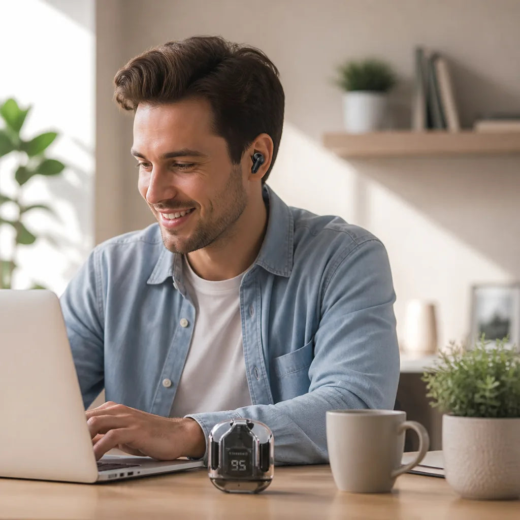 Wireless Earbuds Hi-Fi Sound & Noise-Cancelling Touch Controls