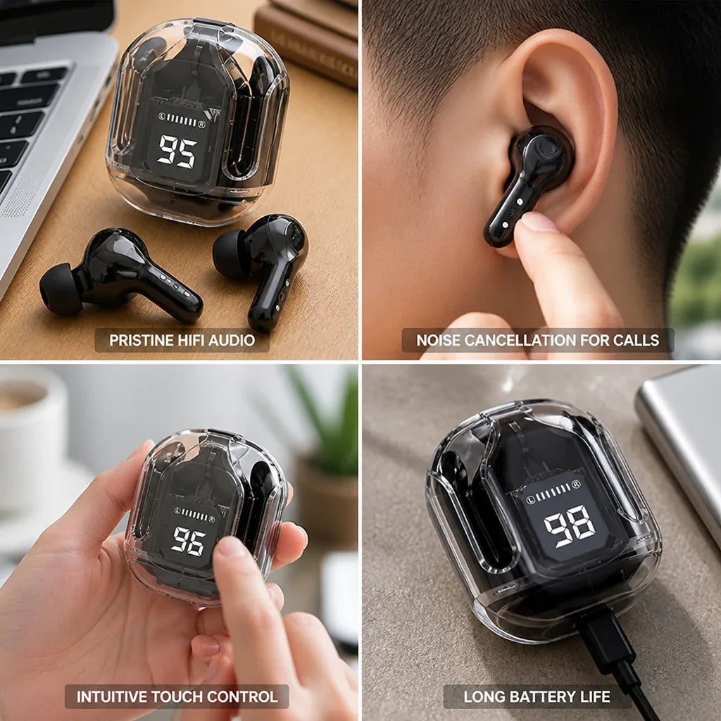 Wireless Earbuds Hi-Fi Sound & Noise-Cancelling Touch Controls