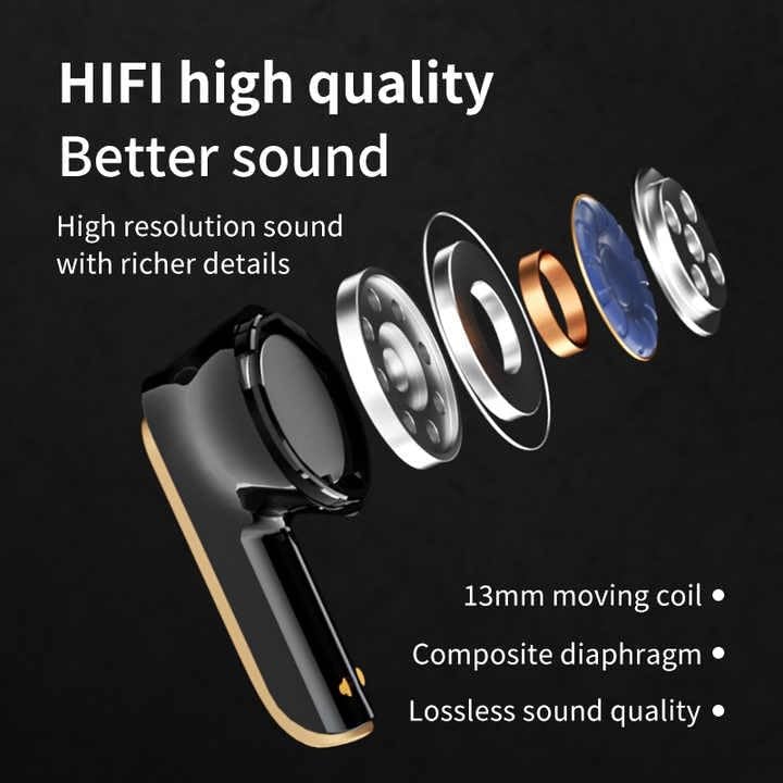 Wireless Earbuds Semi-In-Ear 48-Hour Battery Touch Controls