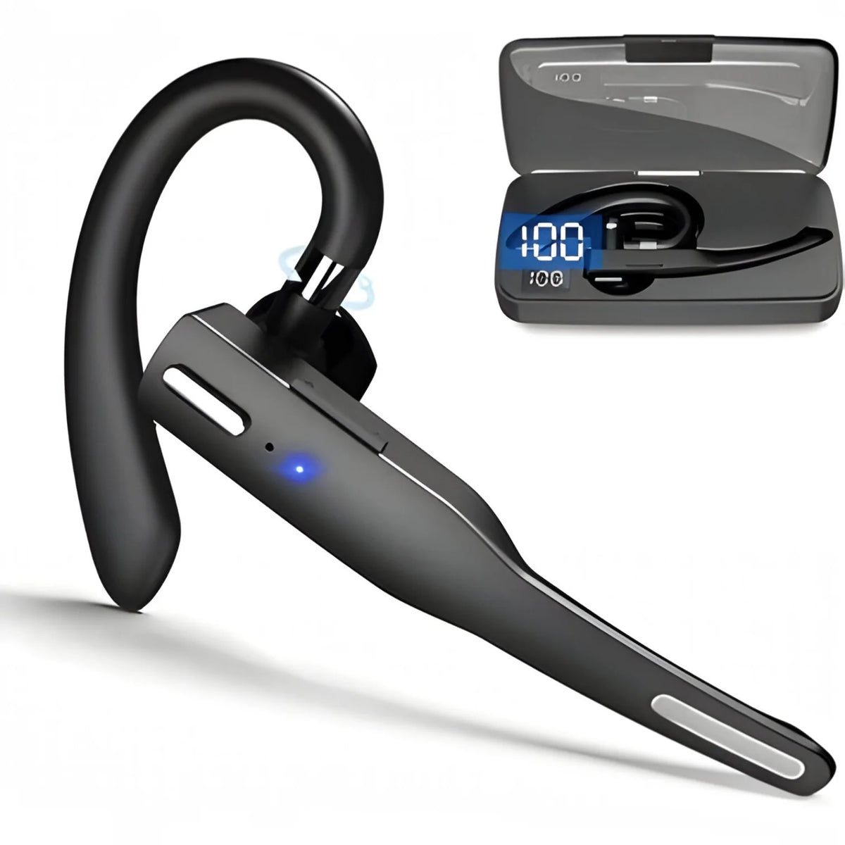 Wireless Earpiece Noise-Filtering Microphones 25-Hour Talk Time