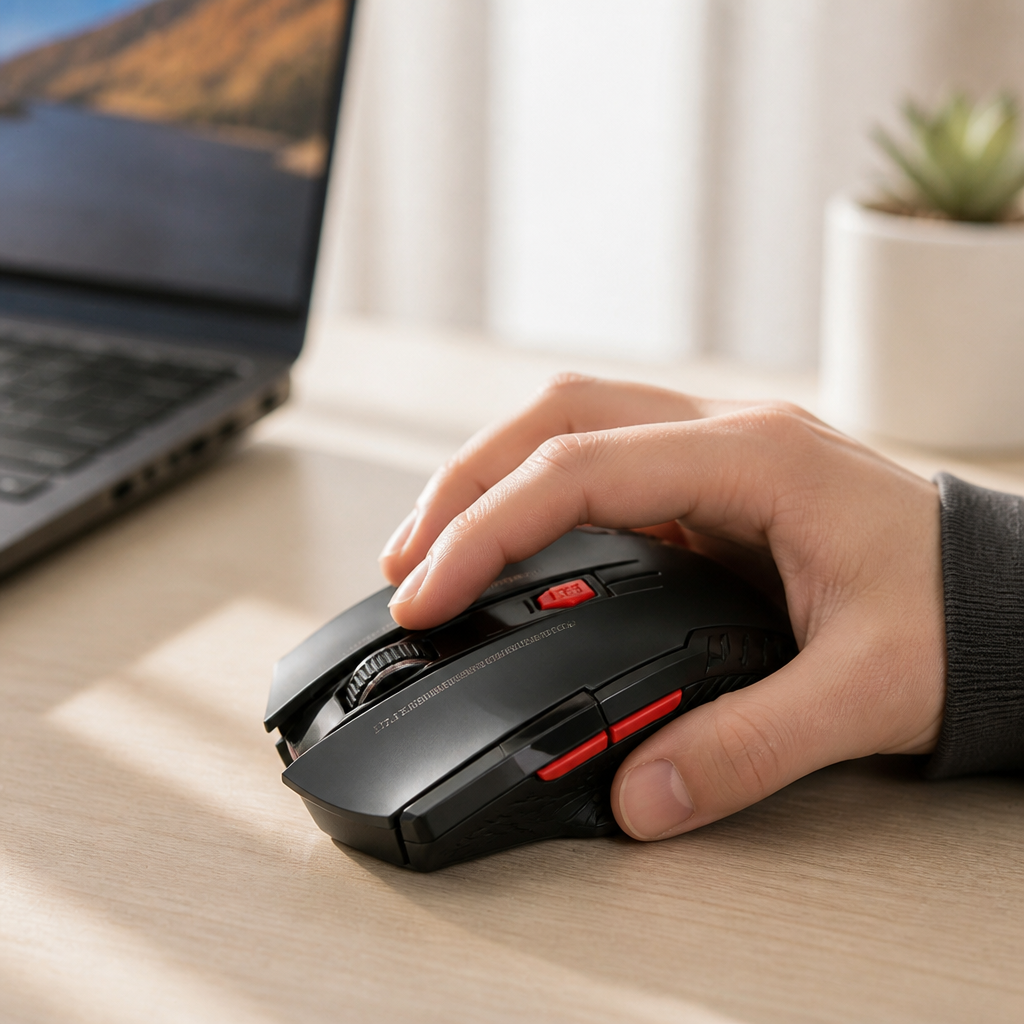 Wireless Ergonomic Adjustable DPI Gaming Mouse
