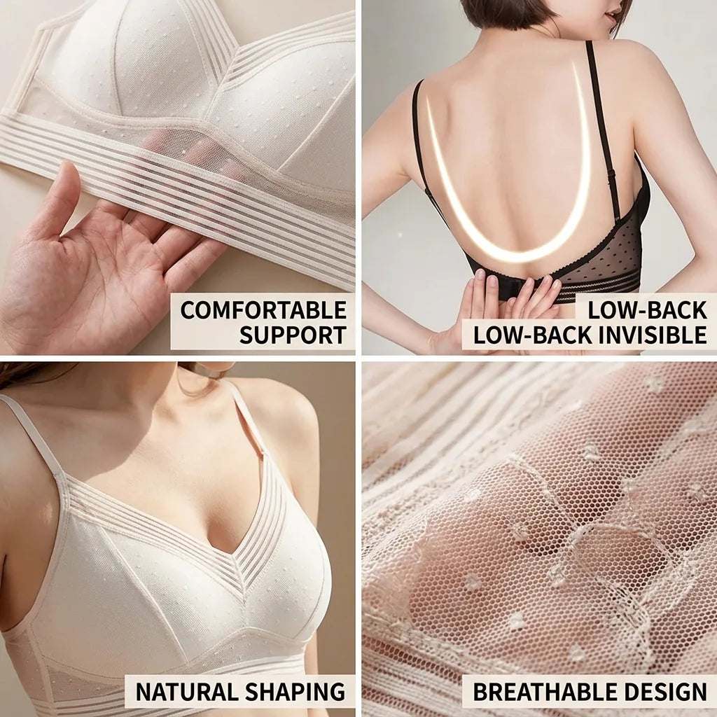 Wireless Lace Bra Lift & Smooth Breathable Nylon