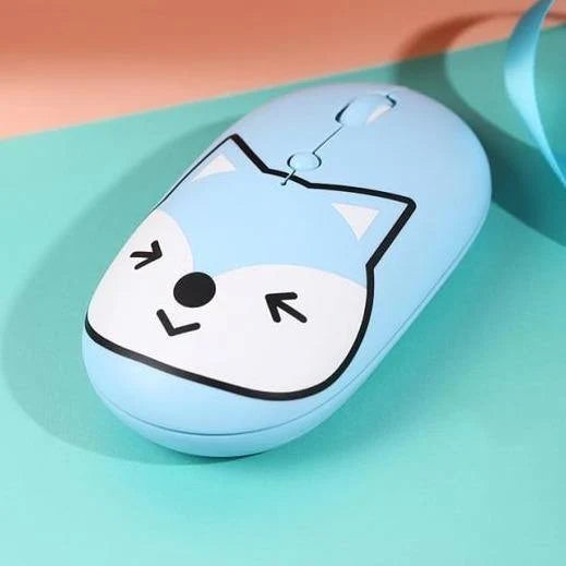 Wireless Mouse Cartoon Animal Rechargeable Quiet Clicks USB-C Receiver