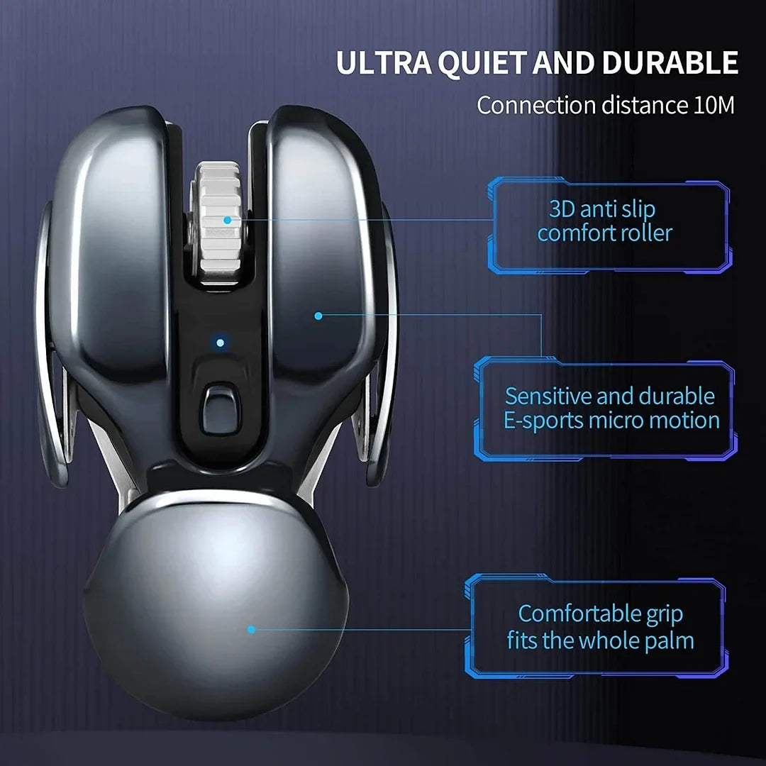 Wireless Mouse Ergonomic Metal Quiet Clicks