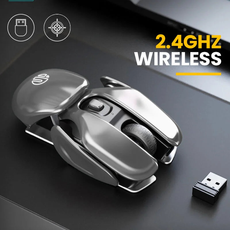 Wireless Mouse Ergonomic Metal Quiet Clicks