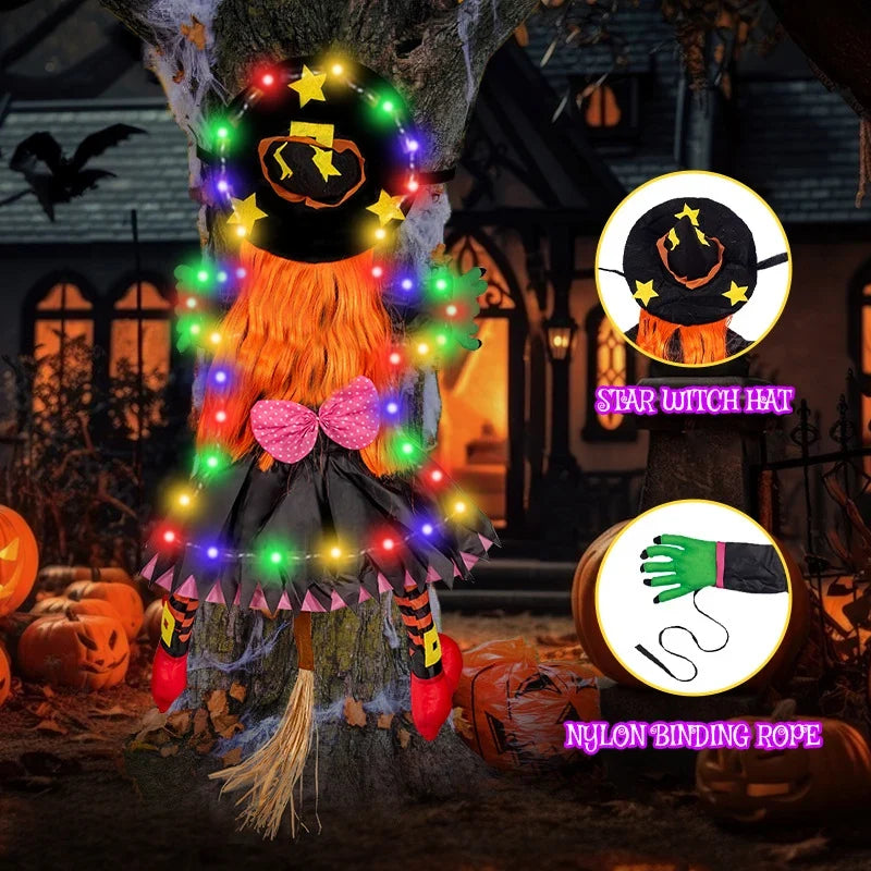 Witch Figurine Multicolored LED Weather-Resistant