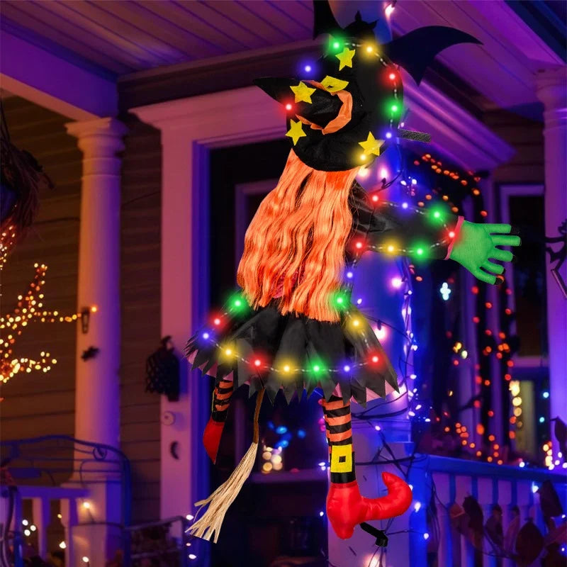 Witch Figurine Multicolored LED Weather-Resistant