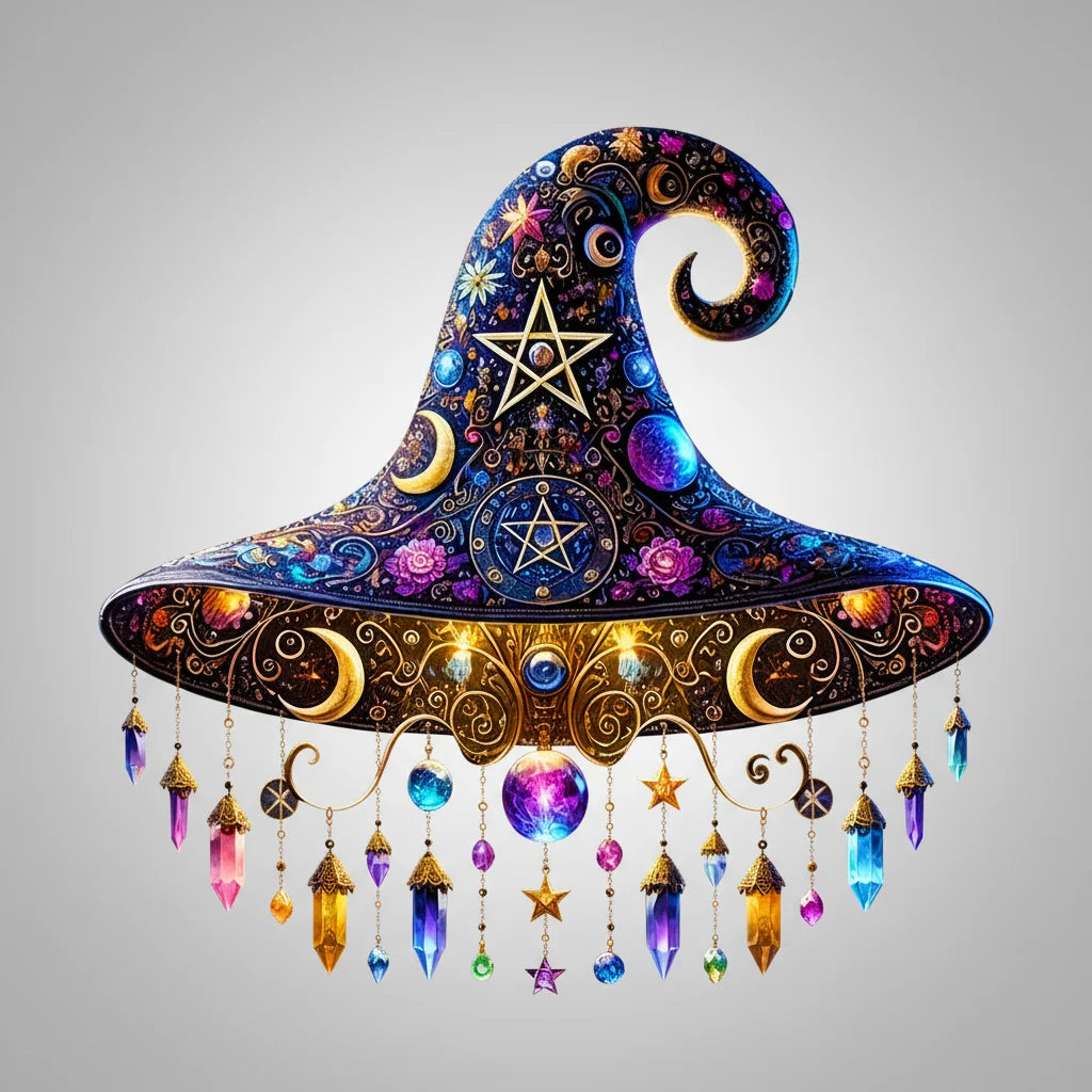 Witch Hat Decor Stable Flat Base Blue Or Black