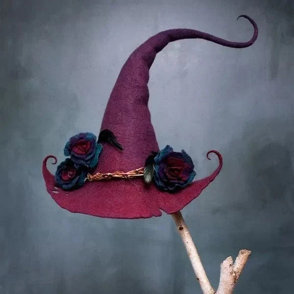 Witch Hat Handcrafted Merino Wool Adjustable Fit