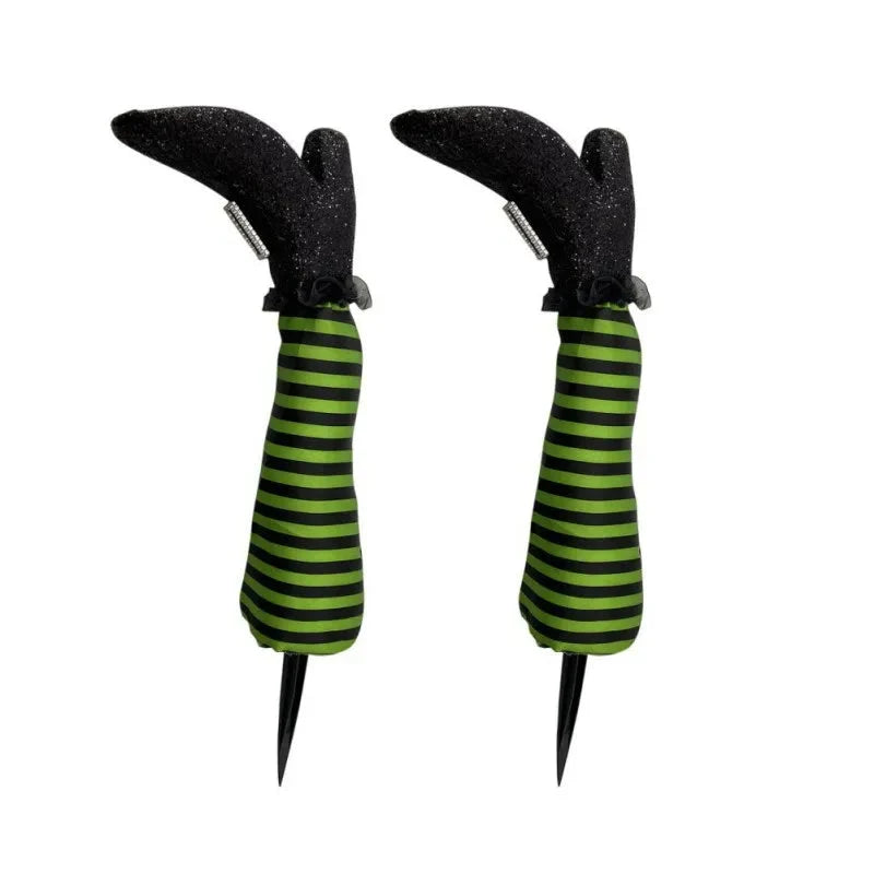 Witch Legs Yard Decoration Striped Stockings Set of 2