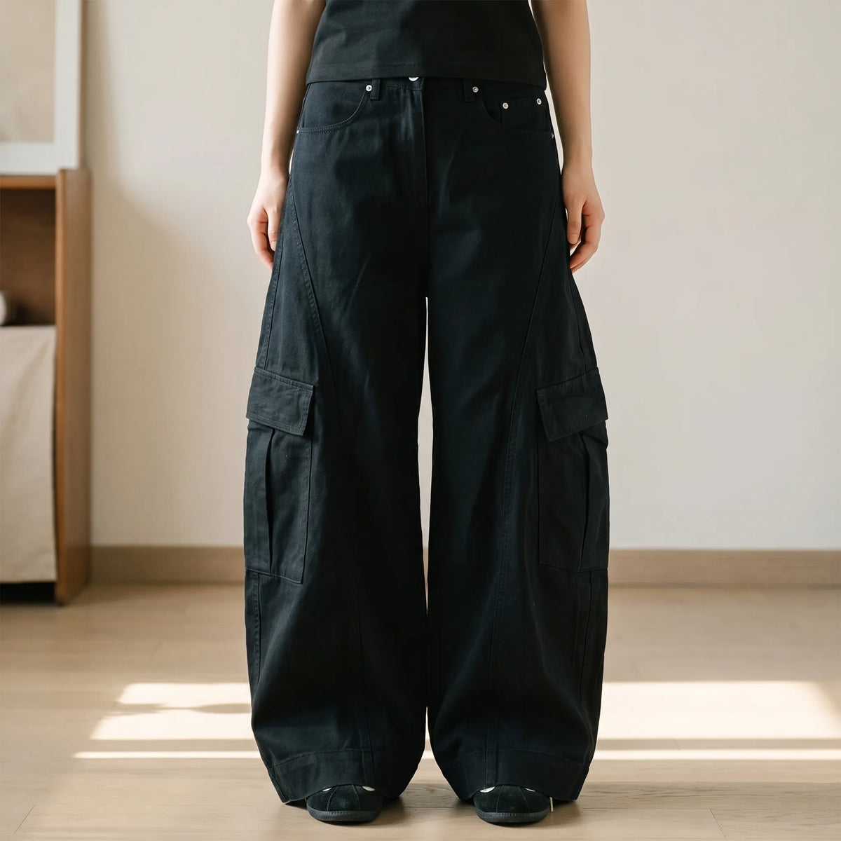 Women's Cargo Pants High-Rise Baggy Wide-Leg Fit