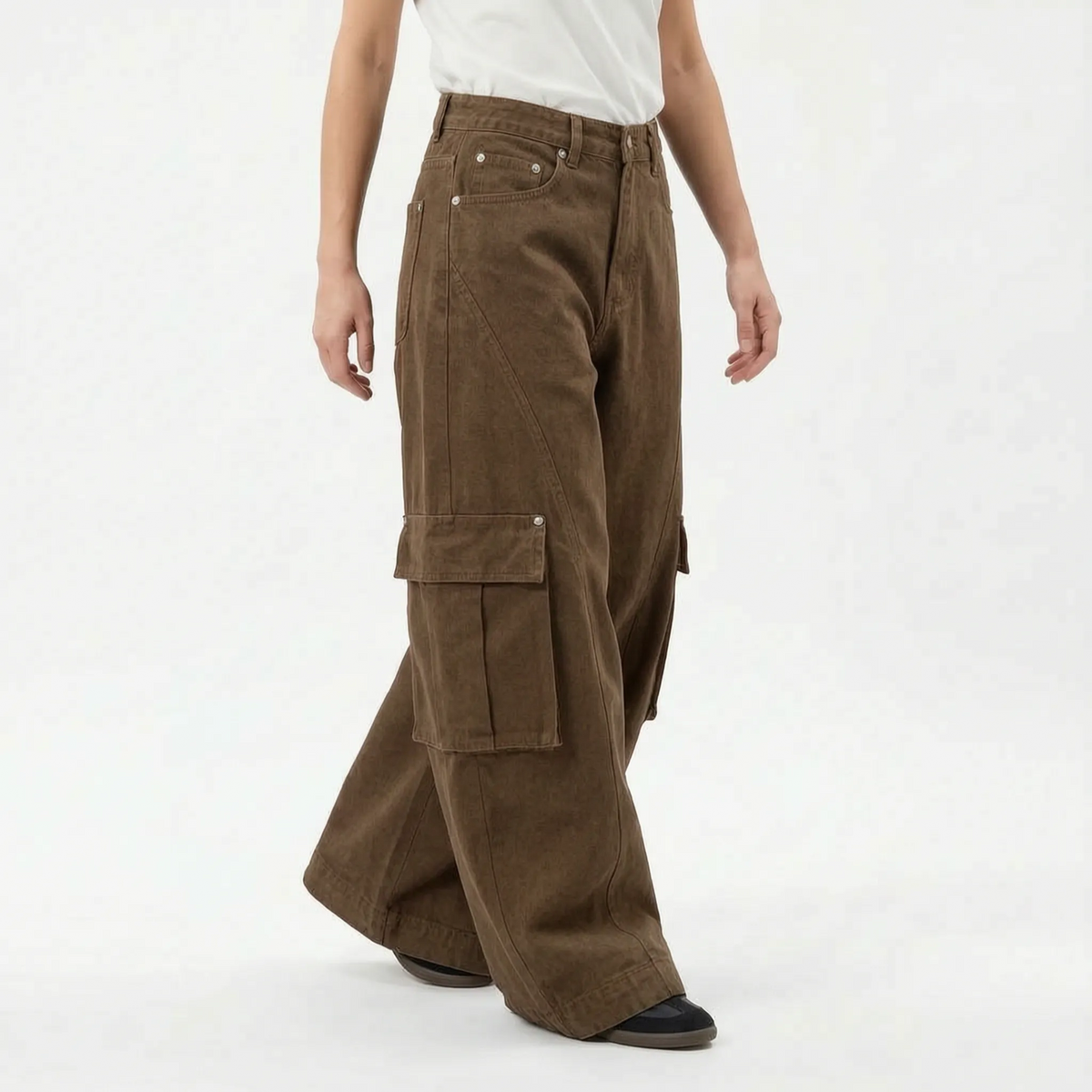 Women's Cargo Pants High-Rise Baggy Wide-Leg Fit