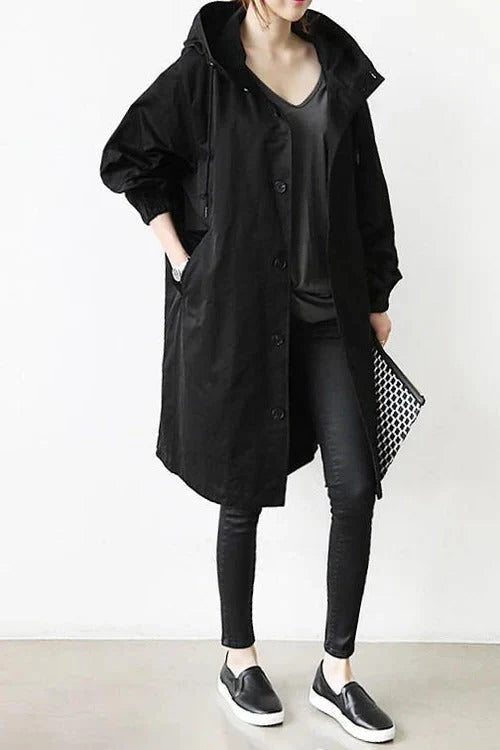 Women's Coat Stretch Knit Waist-Shaping Machine Washable