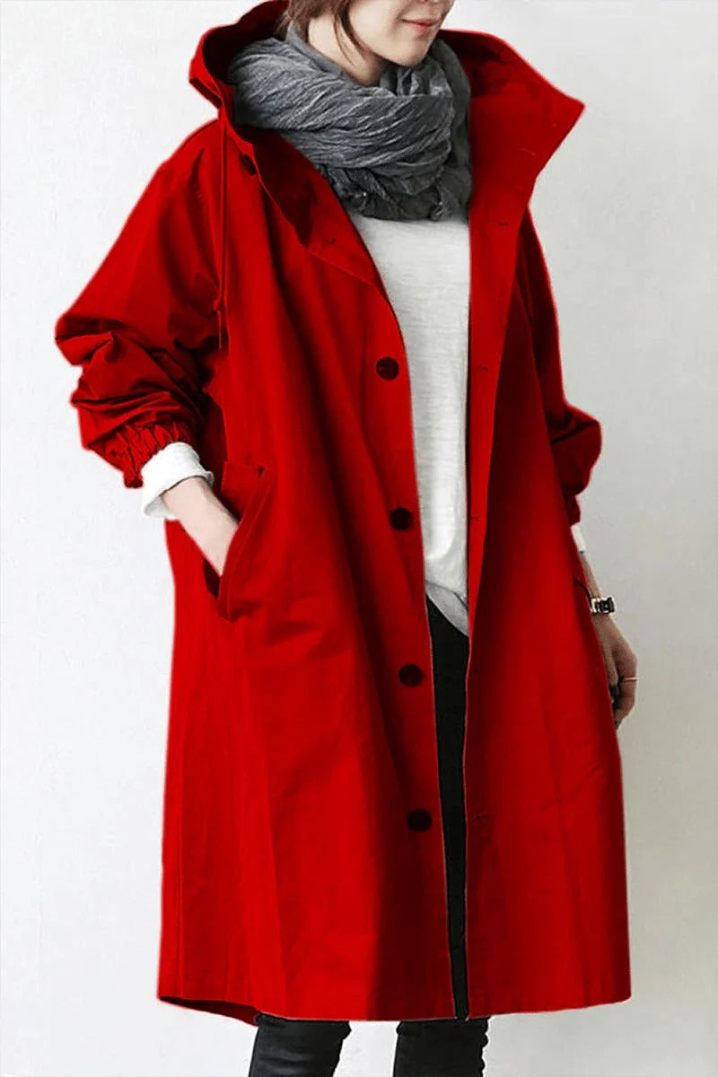 Women's Coat Stretch Knit Waist-Shaping Machine Washable