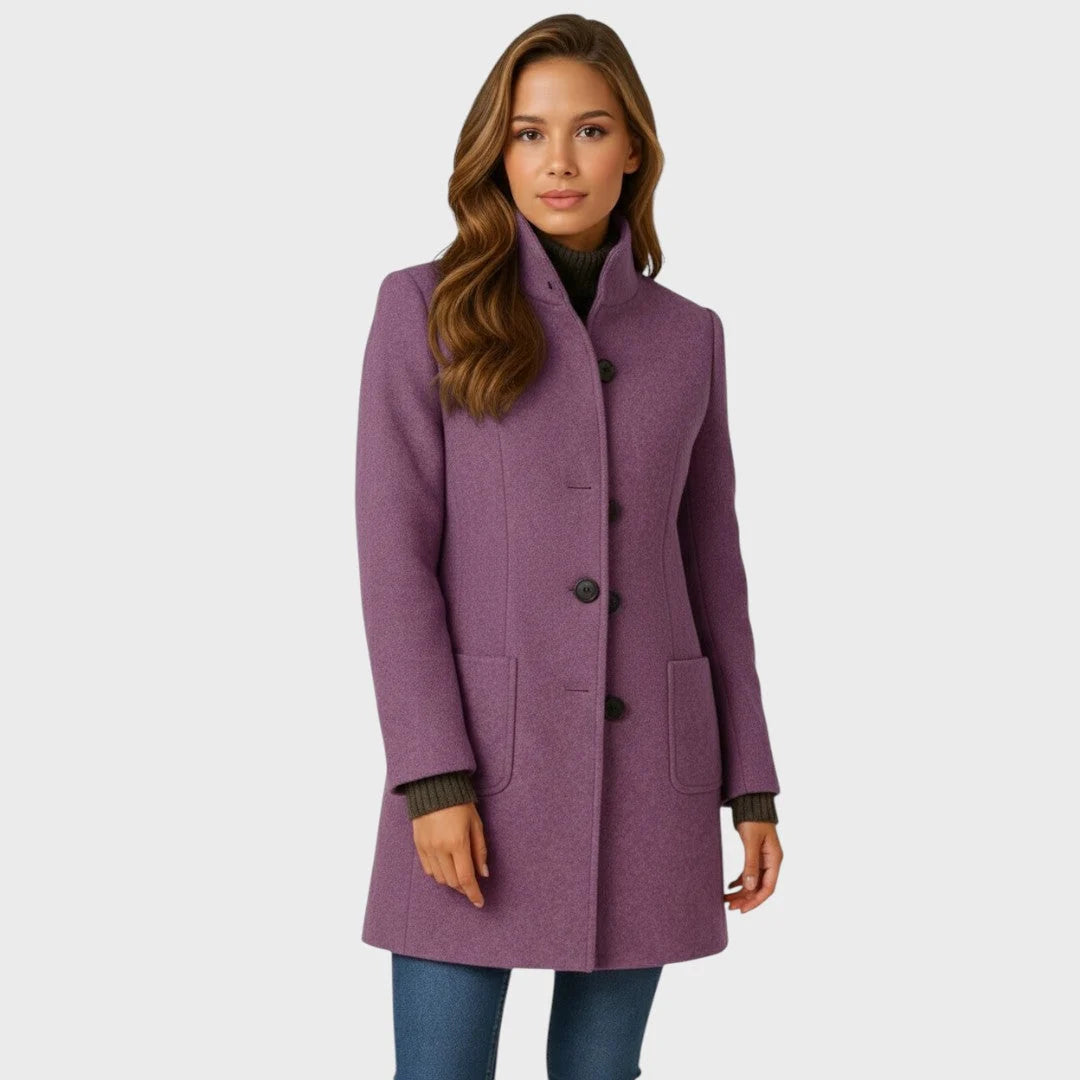 Women's Coat Tailored Fit Button Closure Lightweight Warmth
