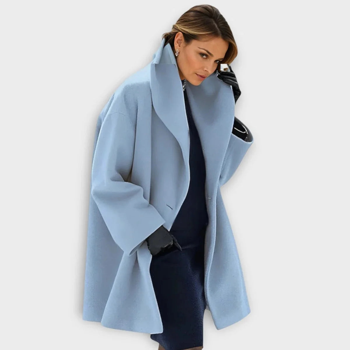 Women's Coat Wool Blend Windproof Hip-Length