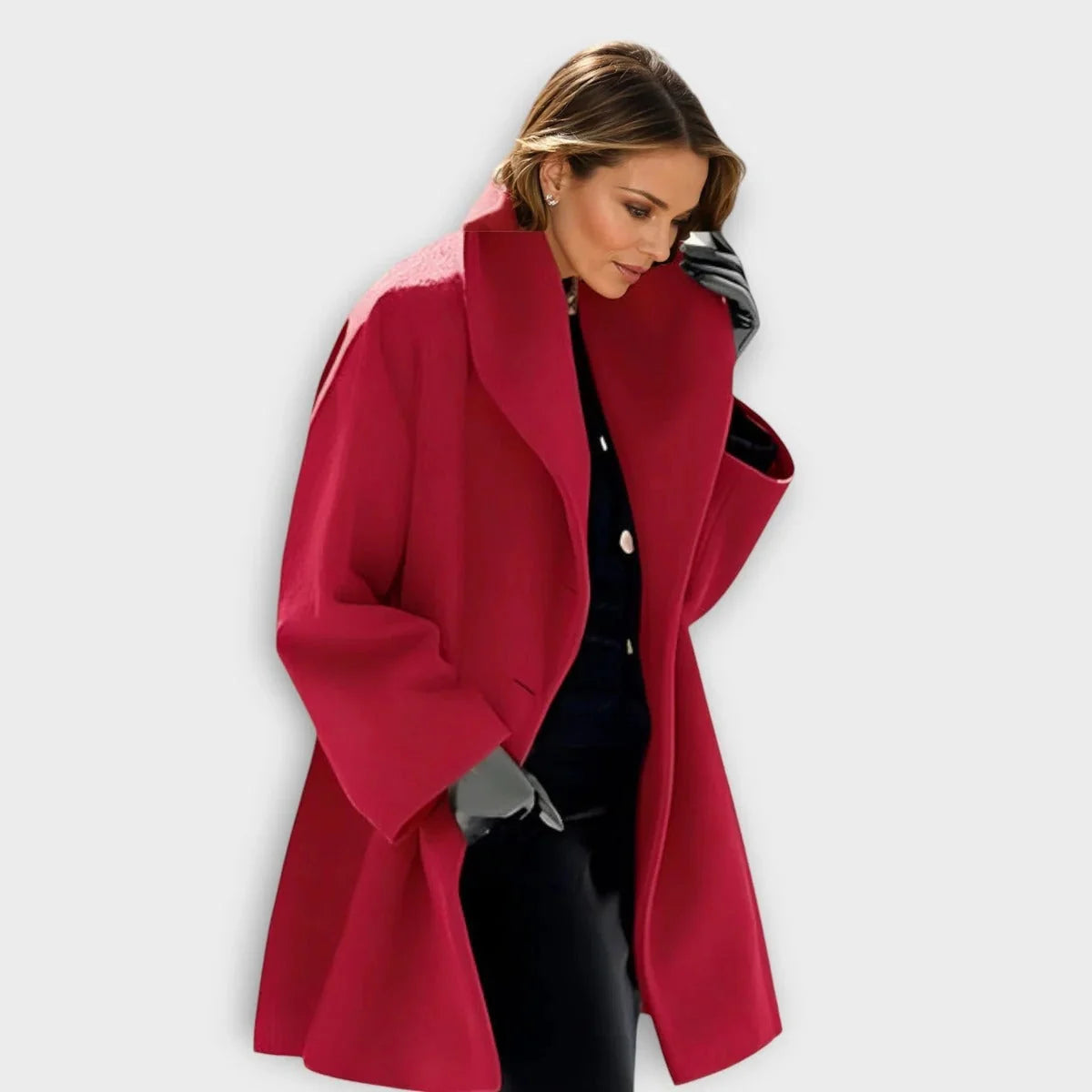 Women's Coat Wool Blend Windproof Hip-Length