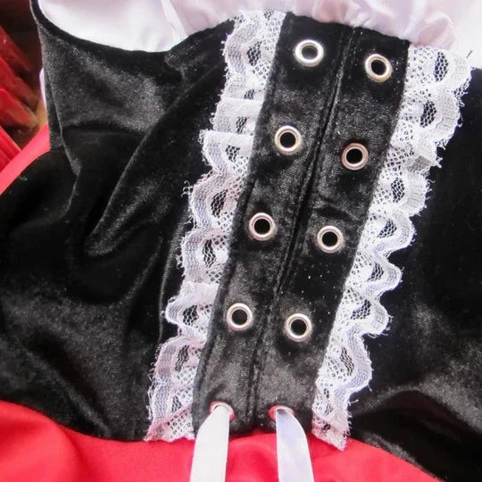 Women's Costume Dress Hooded Cape Layered Skirt Knee-Length