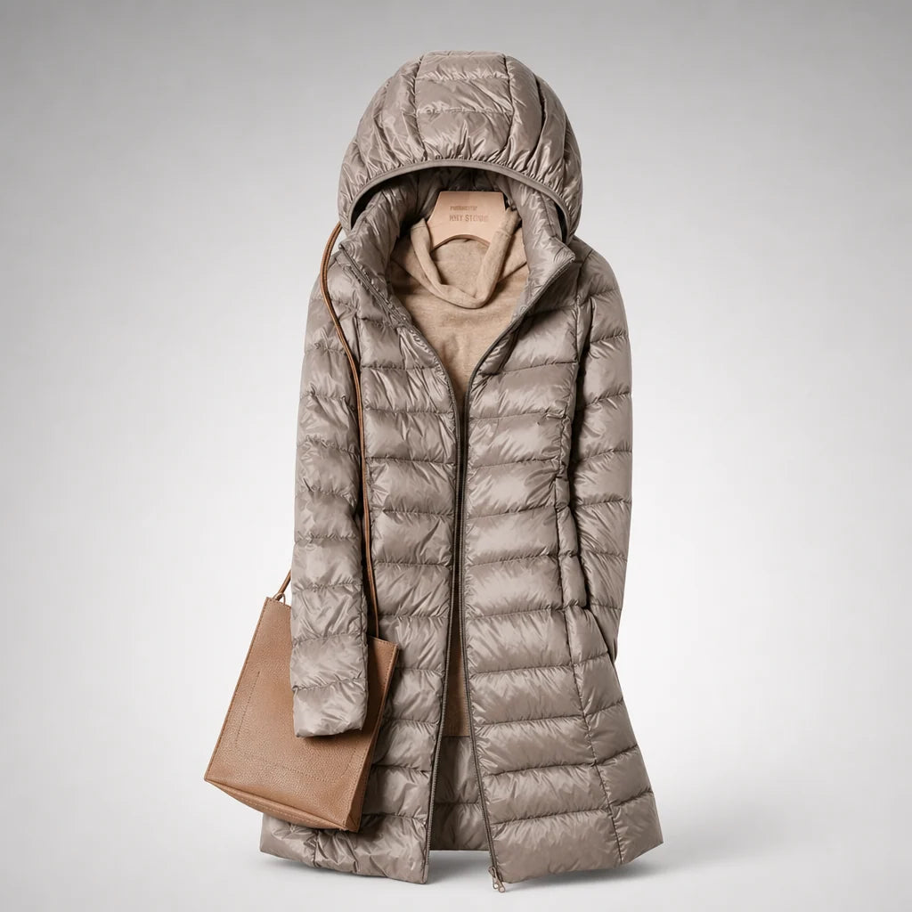 Women's Down Jacket Ultralight Packable Detachable Hood Wind & Water Resistant