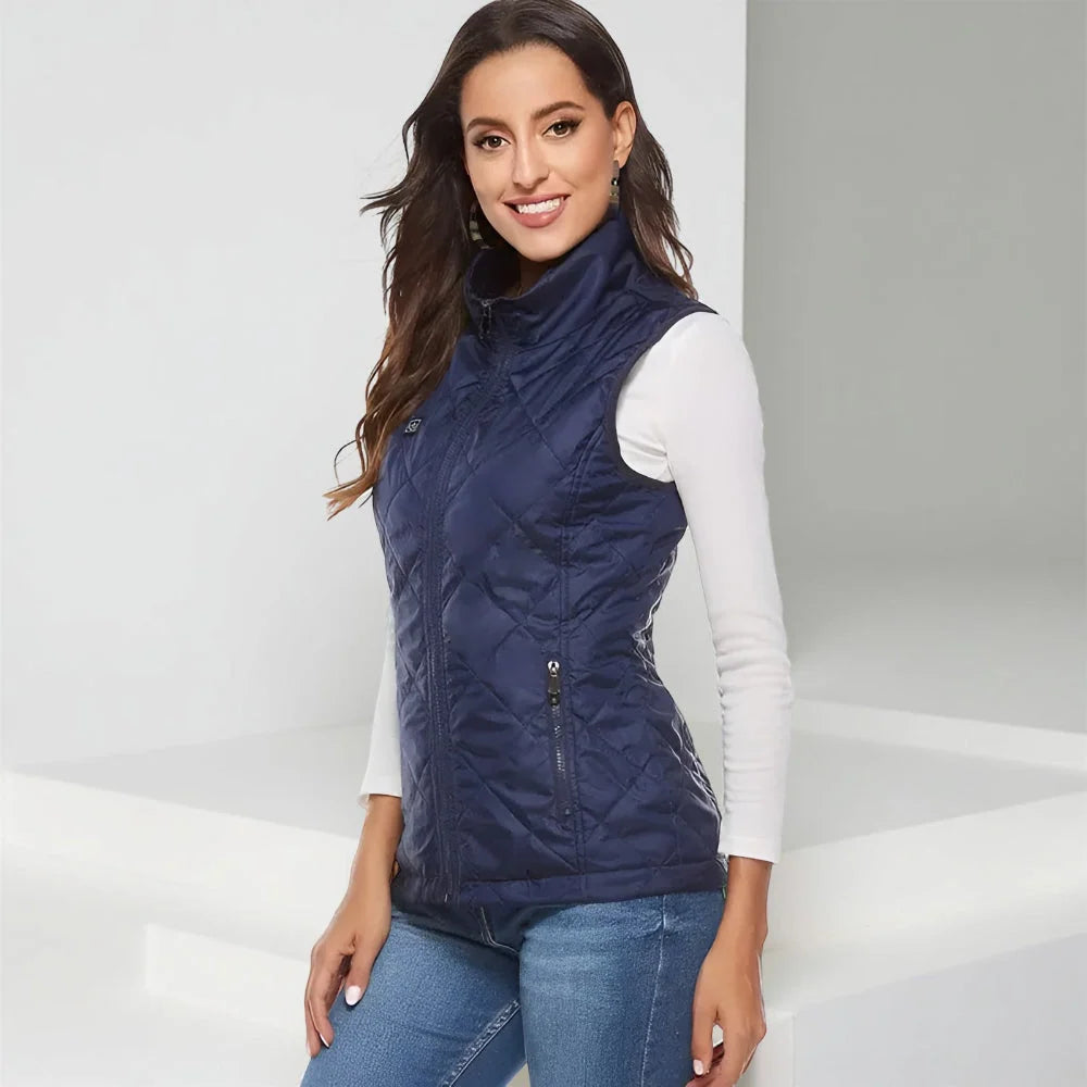 Women's Heated Vest USB Powered Nine Heating Zones Three Heat Levels