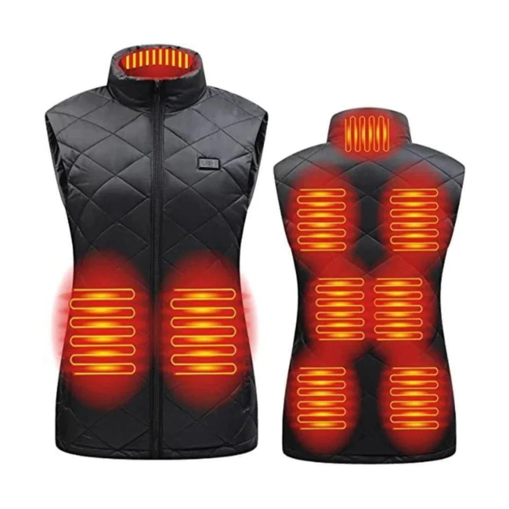 Women's Heated Vest USB Powered Nine Heating Zones Three Heat Levels