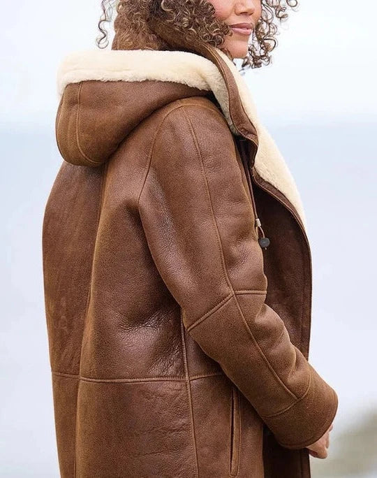 Women's Long Down Jacket Hooded Lightweight Down Fill
