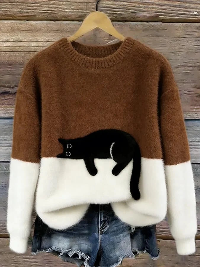 Women's Pullover Sweater Relaxed Fit Playful Pattern