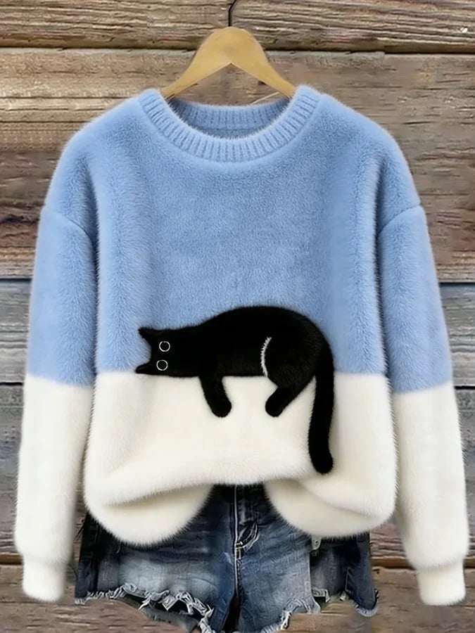 Women's Pullover Sweater Relaxed Fit Playful Pattern