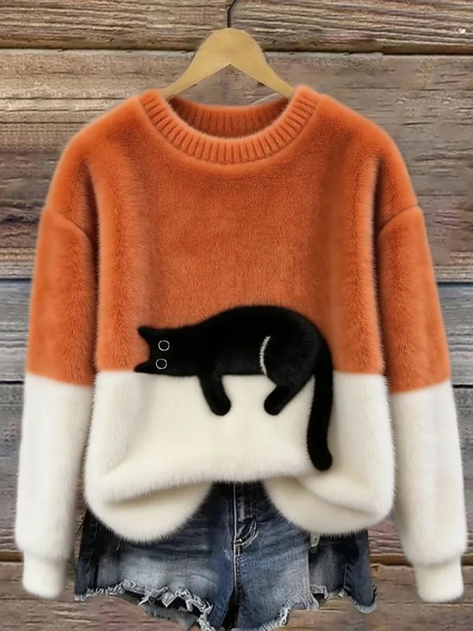 Women's Pullover Sweater Relaxed Fit Playful Pattern