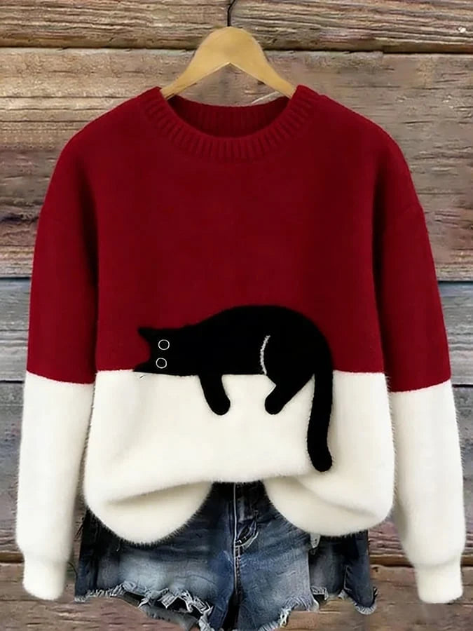 Women's Pullover Sweater Relaxed Fit Playful Pattern