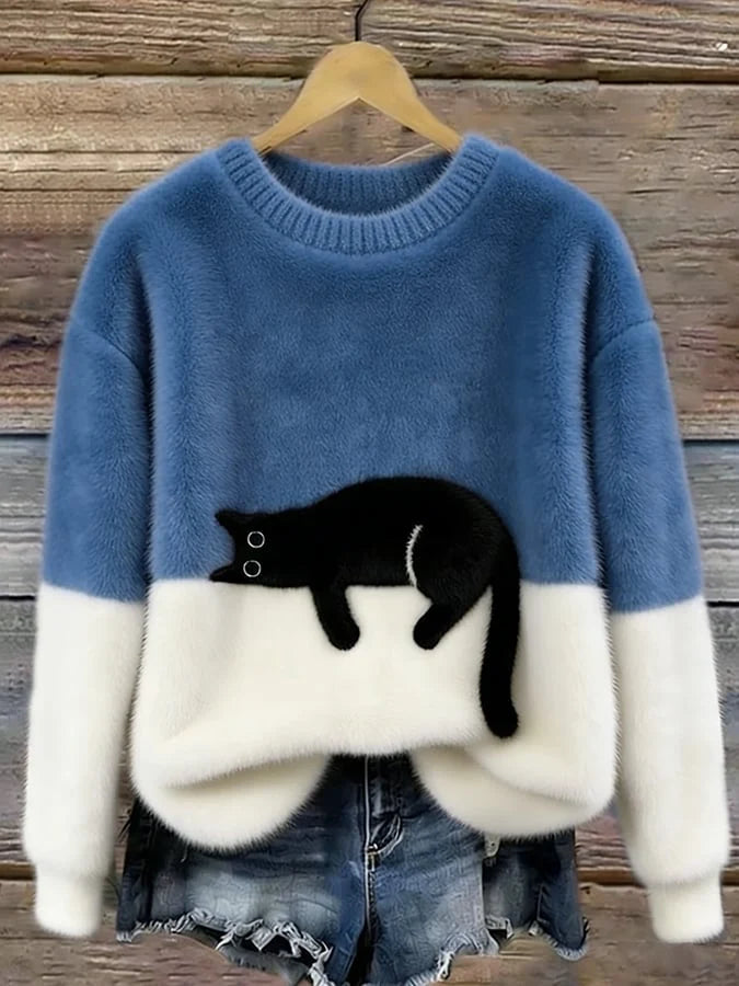 Women's Pullover Sweater Relaxed Fit Playful Pattern