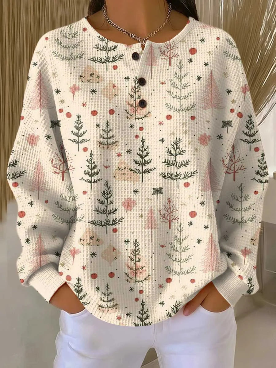 Women's Sweater Thick Waffle Knit Brushed Interior for Cozy Warmth