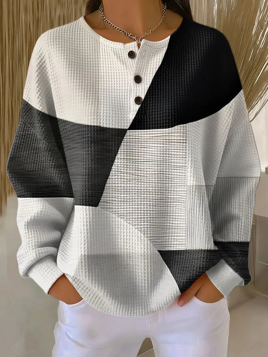 Women's Sweater Thick Waffle Knit Brushed Interior for Cozy Warmth