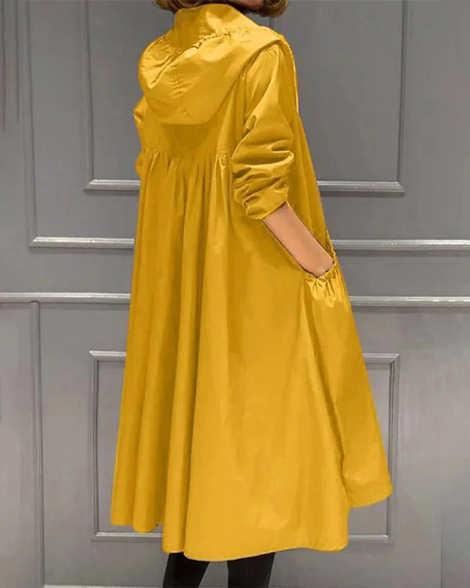 Women's Trench Coat Waterproof Hooded Long