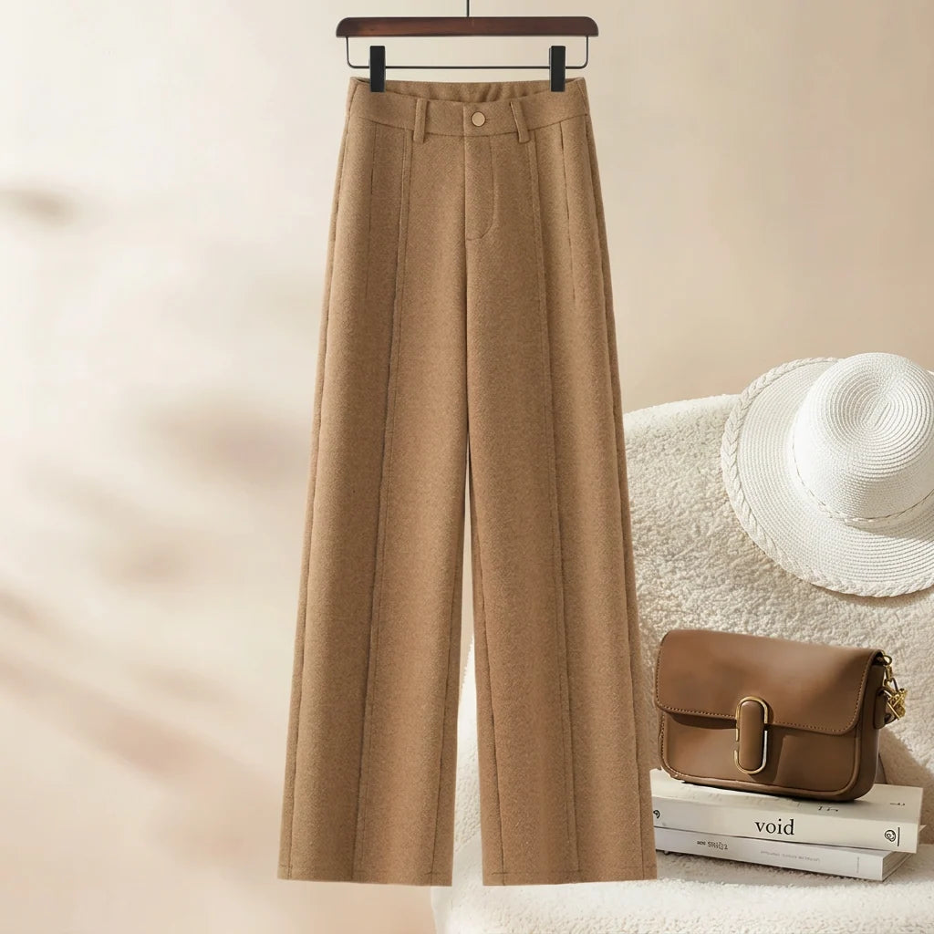 Women's Trousers Lambswool Straight Leg Warm & Lightweight