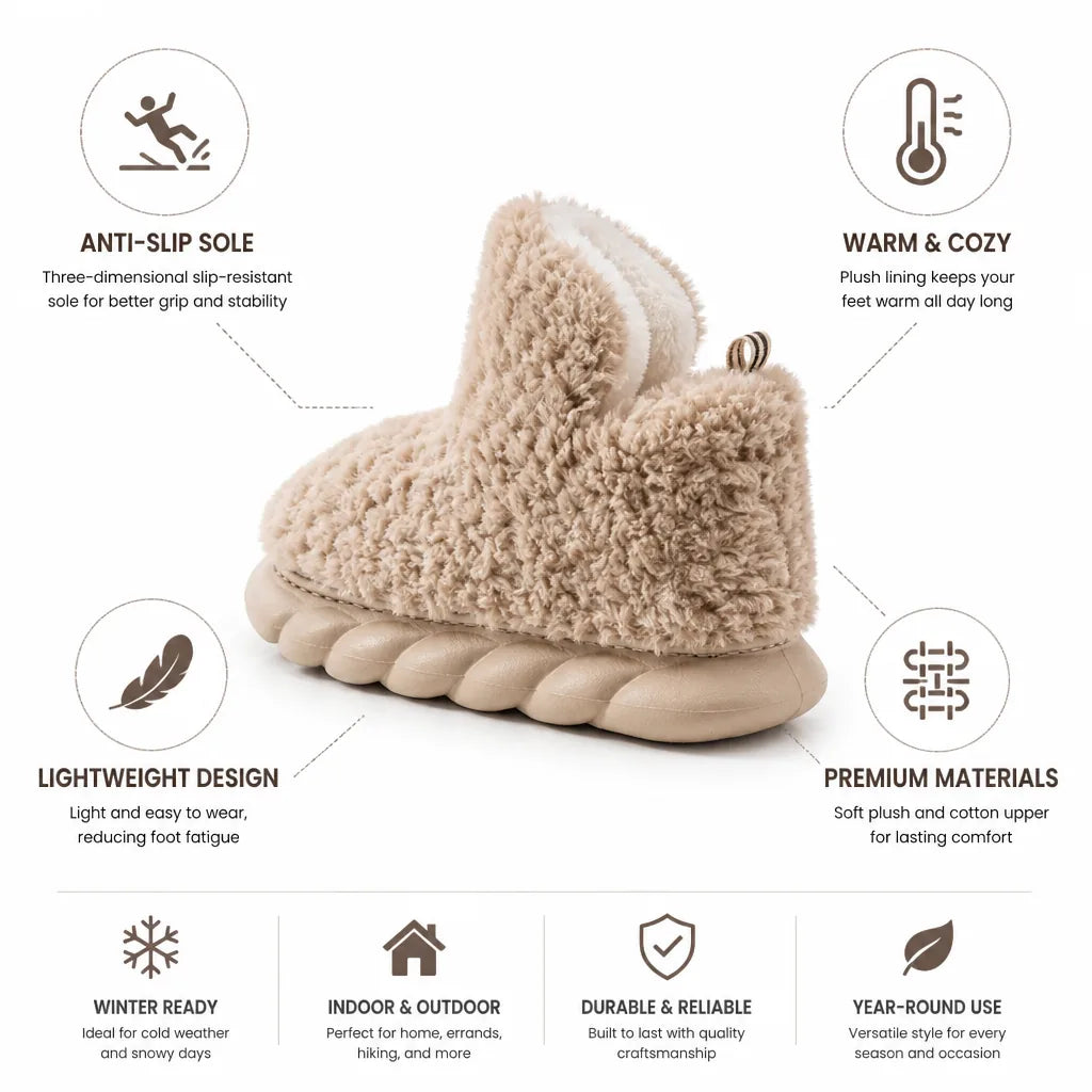 Women's Winter Boots Plush Lining Anti-Slip Sole