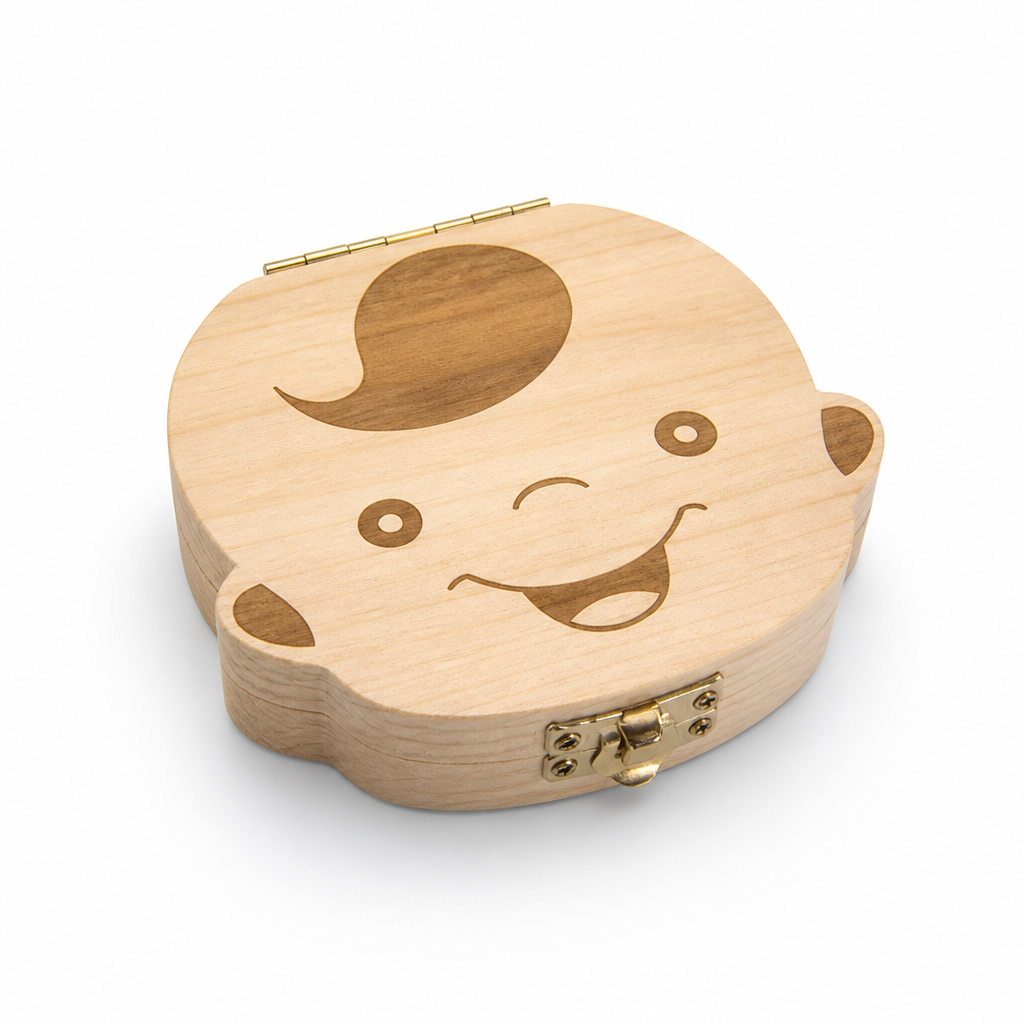 Wooden Tooth Keepsake Box (Fillable Name Panel)