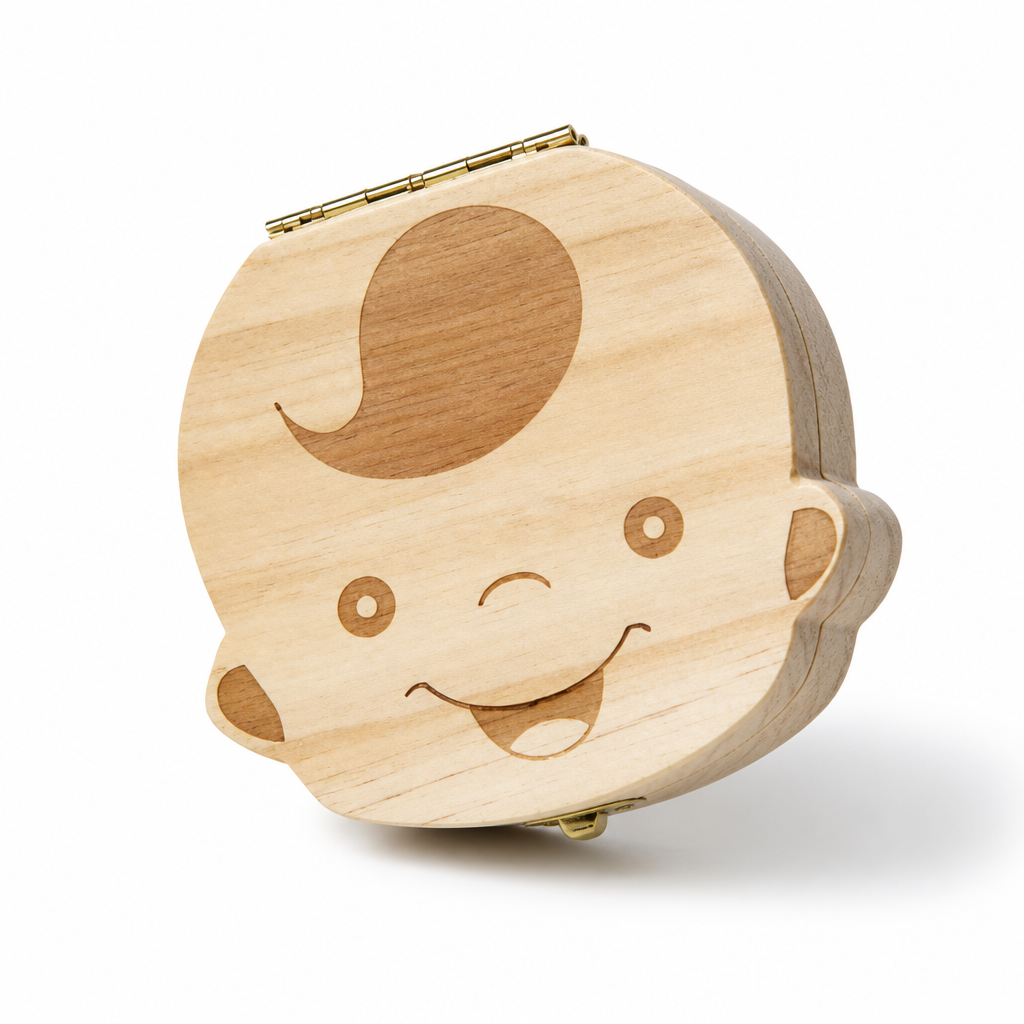 Wooden Tooth Keepsake Box (Fillable Name Panel)