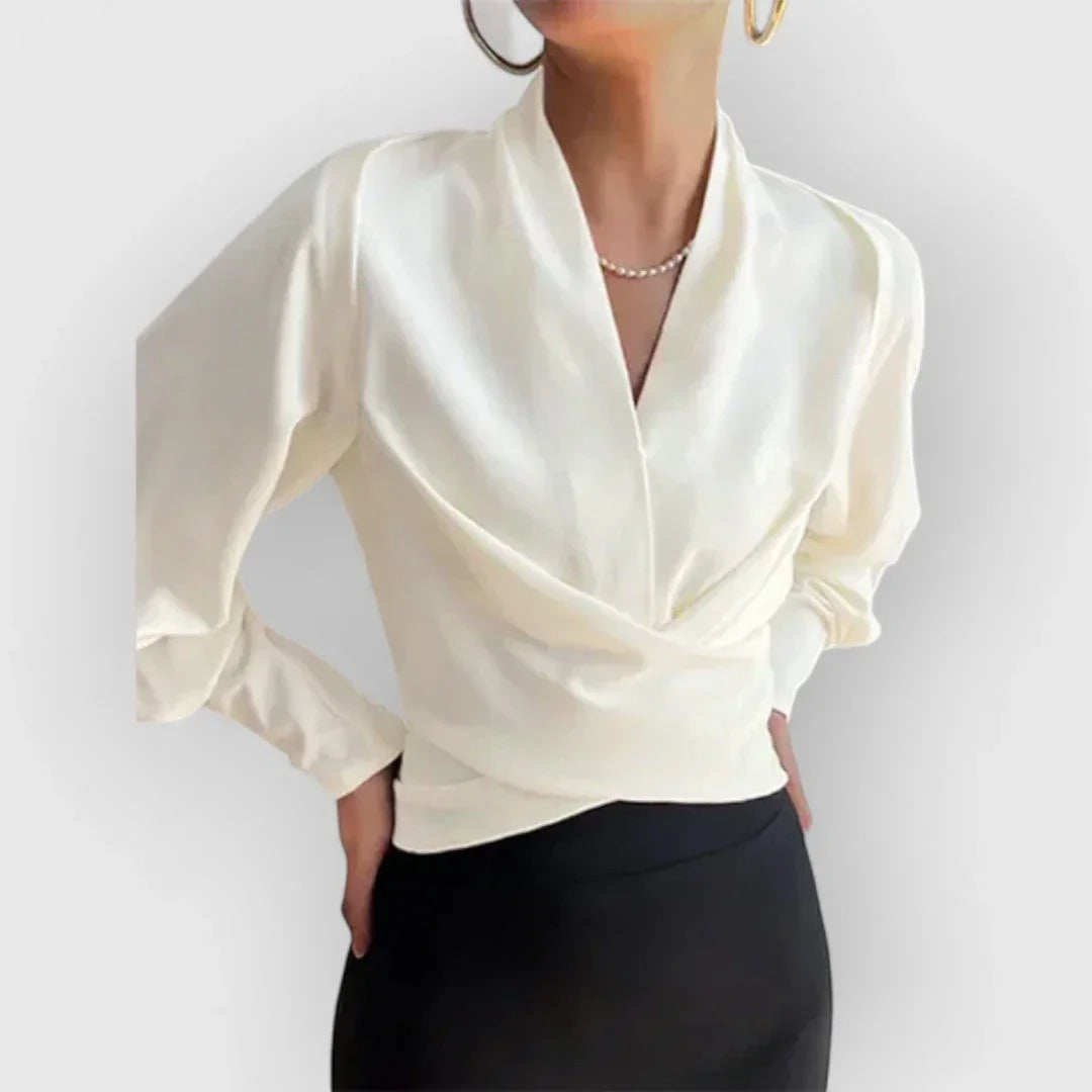 Wrap Blouse Crossover Front & Adjustable Side Tie