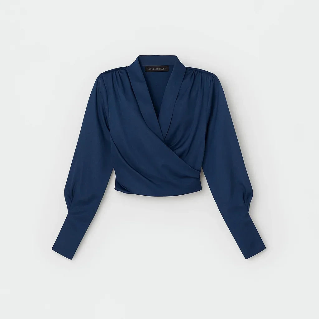 Wrap Blouse Crossover Front & Adjustable Side Tie