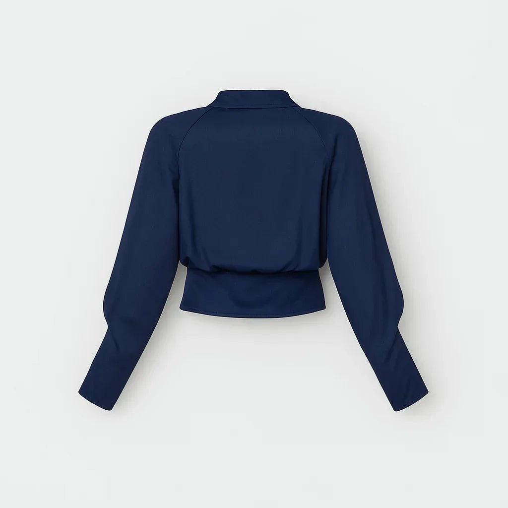 Wrap Blouse Crossover Front & Adjustable Side Tie