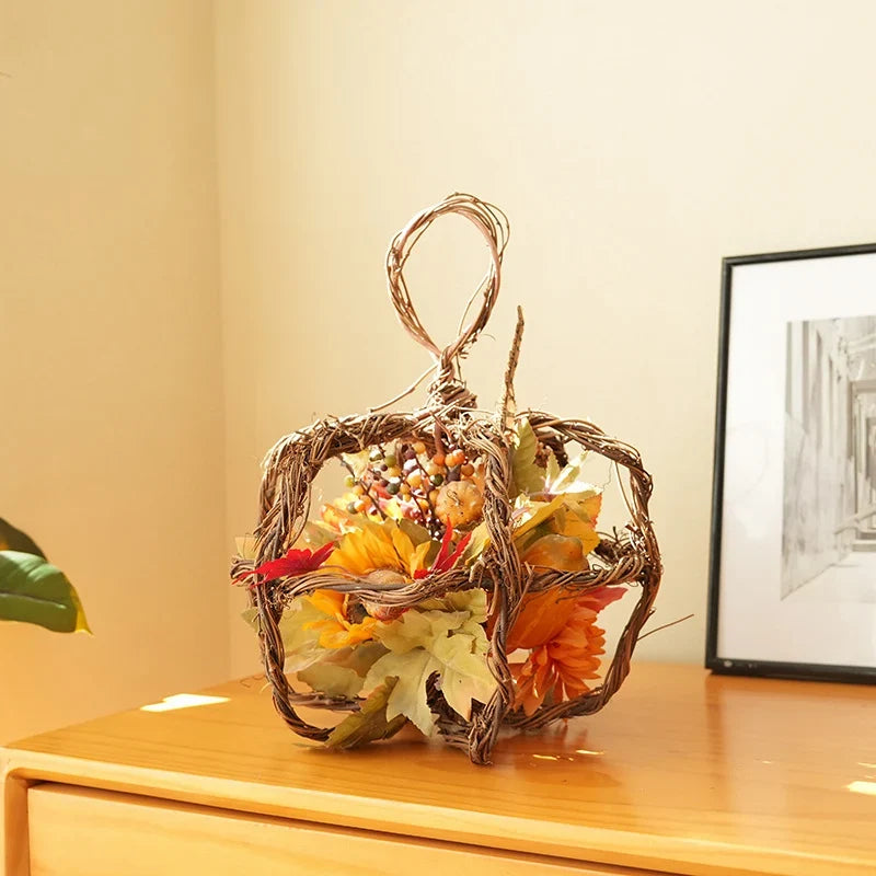 Wreath Autumn Artificial Pumpkins Indoor & Outdoor