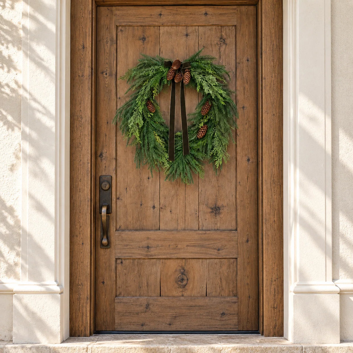Wreath Heart-Shaped 24 Inch Pine With Pinecones