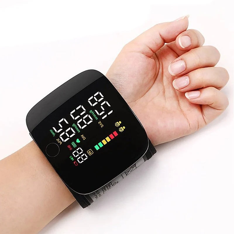 Wrist Blood Pressure Monitor Voice Alerts USB-C Rechargeable