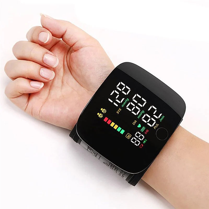 Wrist Blood Pressure Monitor Voice Alerts USB-C Rechargeable